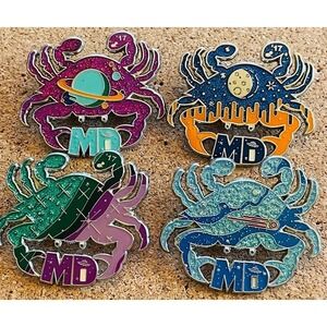 2017 Destination Imagination Enamel Pins Multicolor Excellent Maryland Crabs 4pc